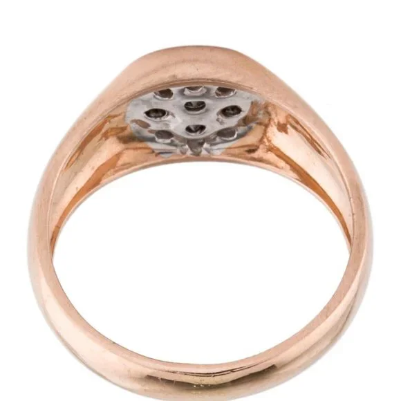 14K Rose Gold Mens Diamond Ring 1/2 cttw